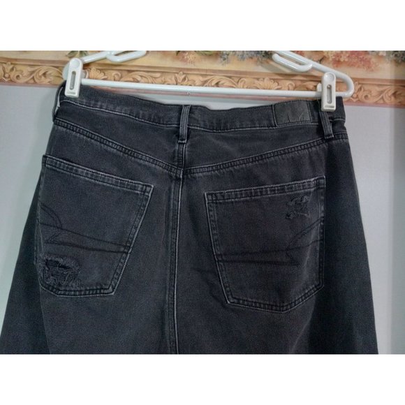 American Eagle 14R Black Distressed Highest Rise 90s Boyfriend Jeans - Picture 4 of 8